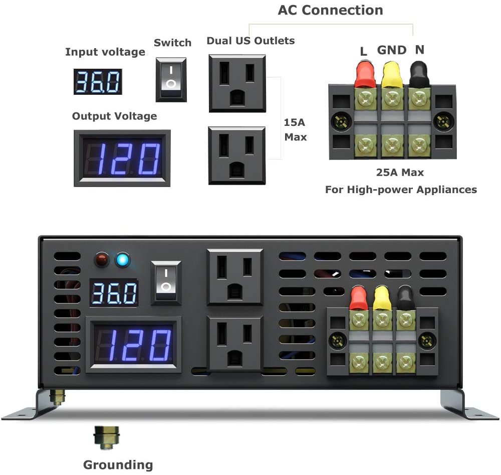 Pure Sine Wave Inverter 5000W 48V 220V - Inversor de energia solar de onda