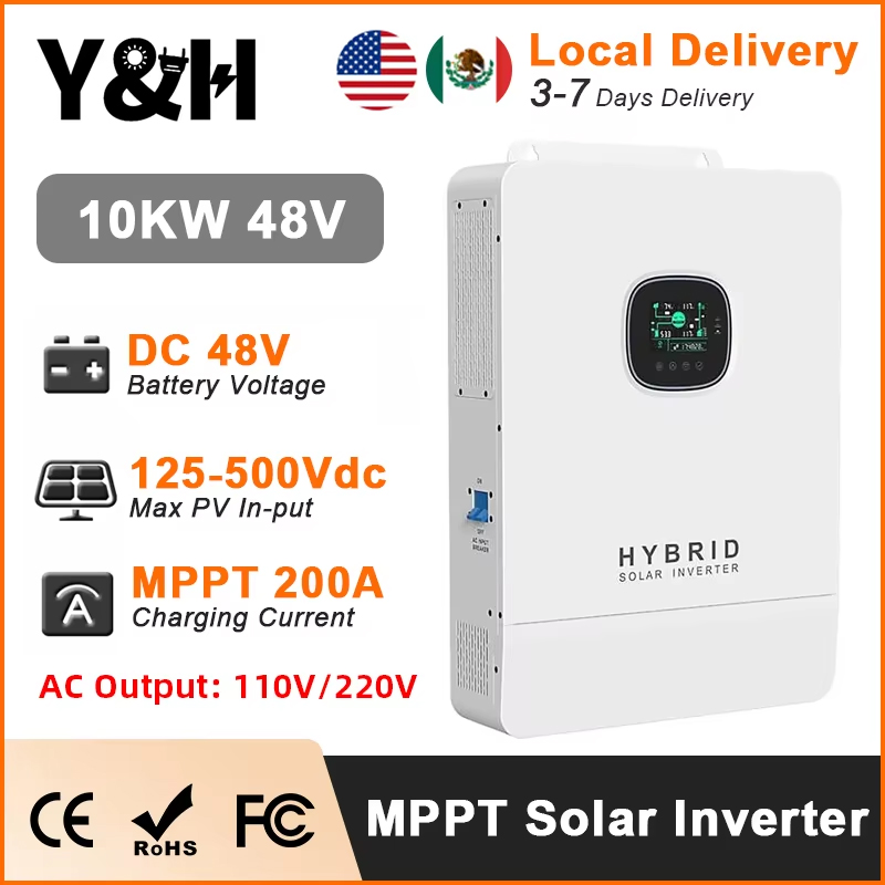 Split Phase Inverter 10Kw 110V 220V - Y&H 10KW Inversor solar híbrido 48V