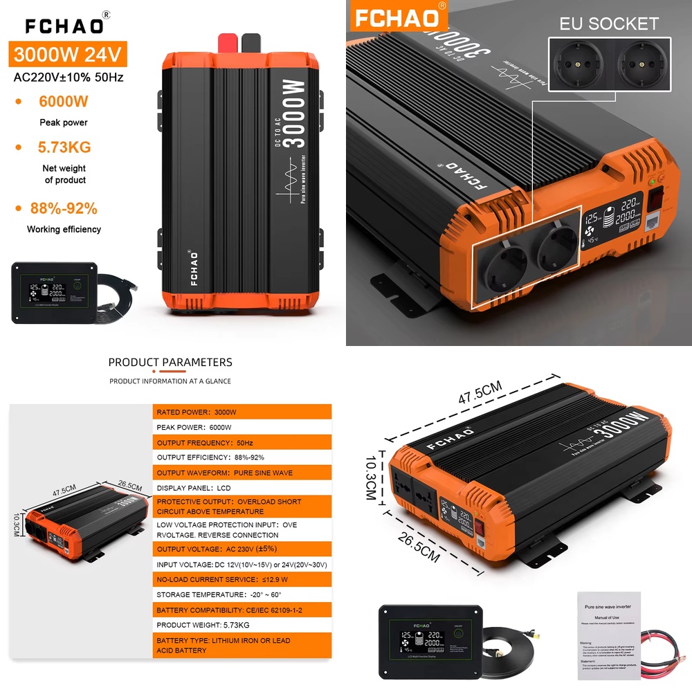Off Grid Solar Inverter 48V 6000W - Inversor de Onda Senoidal Pura Off-Grid