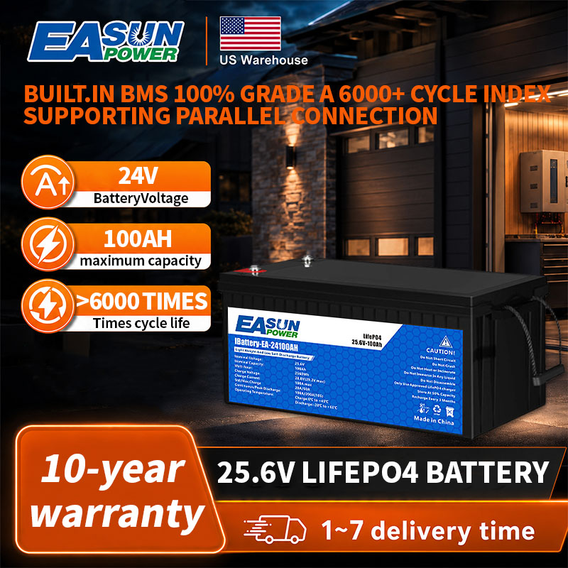Grid Tie Inverter Limiter 2000W - Bateria EASUN POWER 24V LiFePO4 100AH