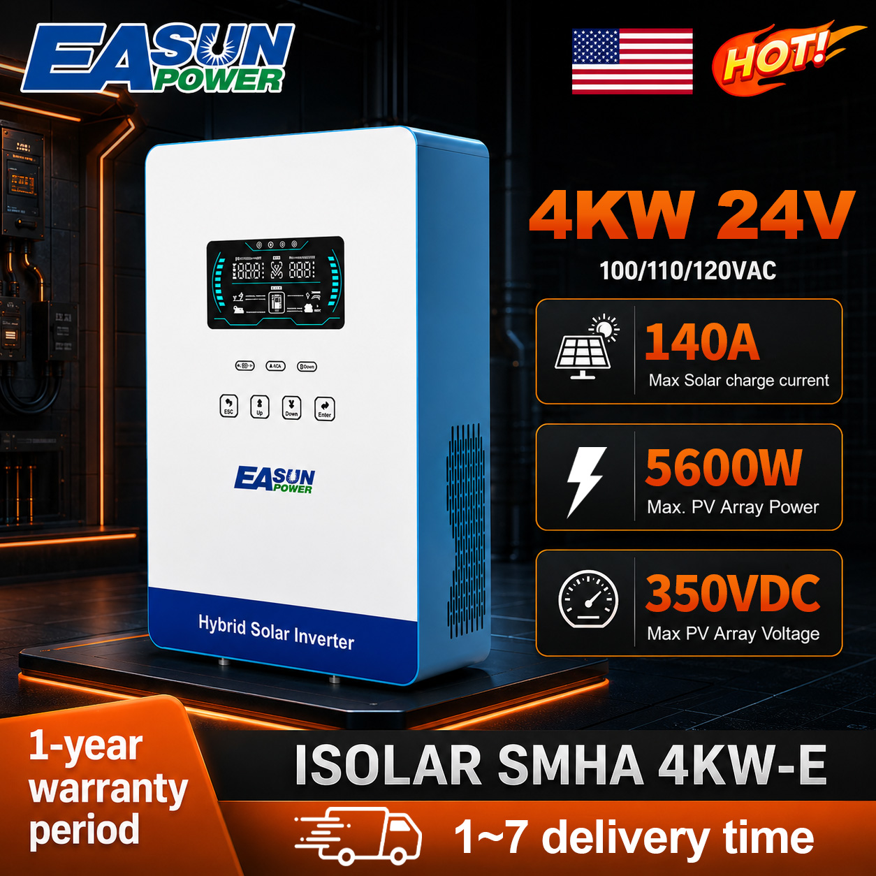 Grid Tie Inverter Limiter 2000W - Inversor Solar EASUN POWER 4000W 120V