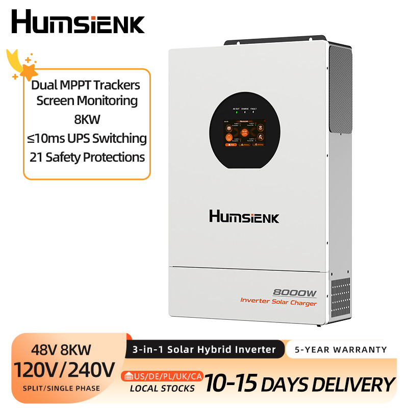 Mppt Hybrid Inverter 48V 8Kw 3 Phase - Inversor Híbrido Solar 3-em-1 Humsienk 48V
