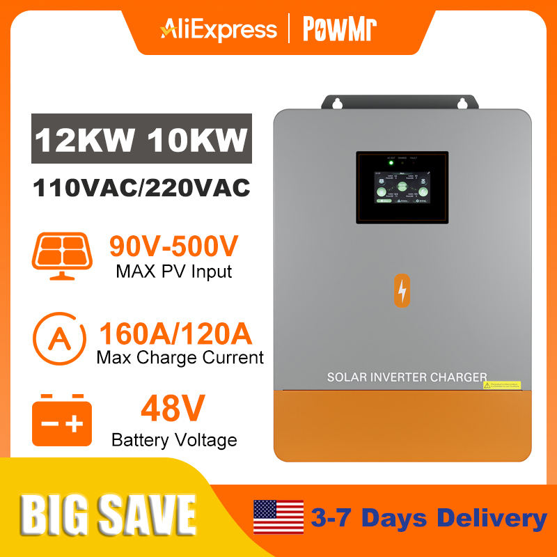 Split Phase Inverter 10Kw 110V 220V - Inversor Híbrido Solar PowMr 12KW 10KW