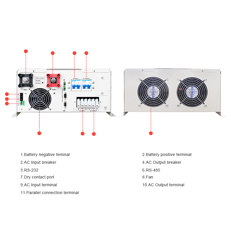 110v/220v 48v conversor solar  - Split Phase Inverter 10Kw 110V 220V avaliação e preço