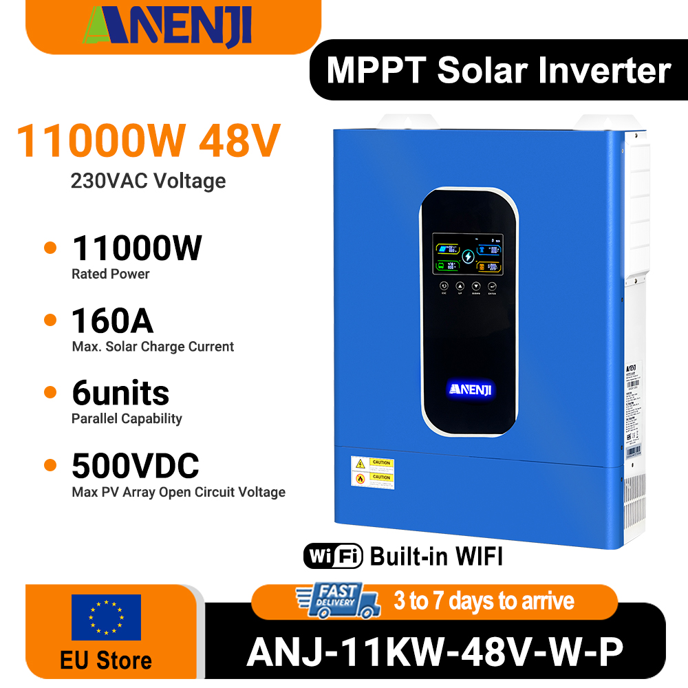 Anenji 11kw 48v inversor solar - Hybrid Solar Inverter 5.5Kw Mppt 48V avaliação e preço
