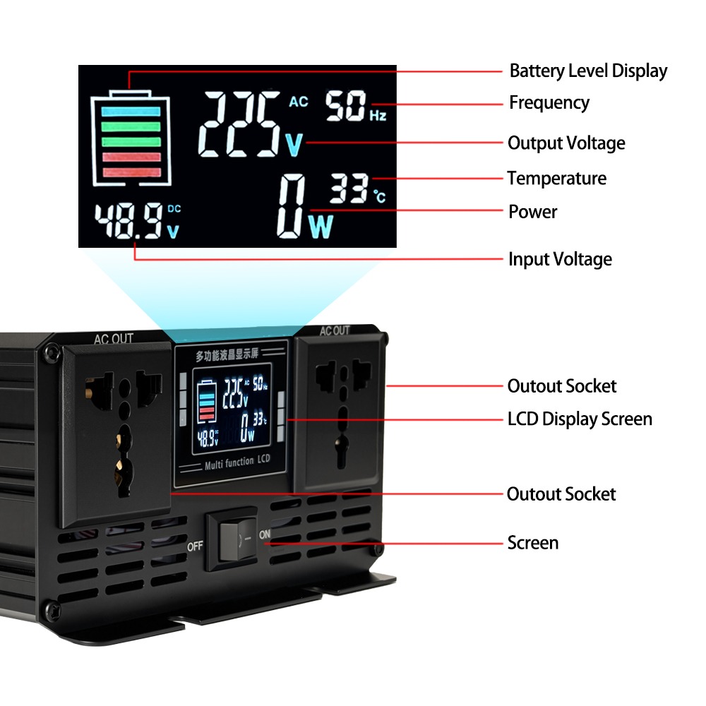 Inversor de onda senoidal pura - Pure Sine Wave Inverter 5000W 48V 220V avaliação e preço