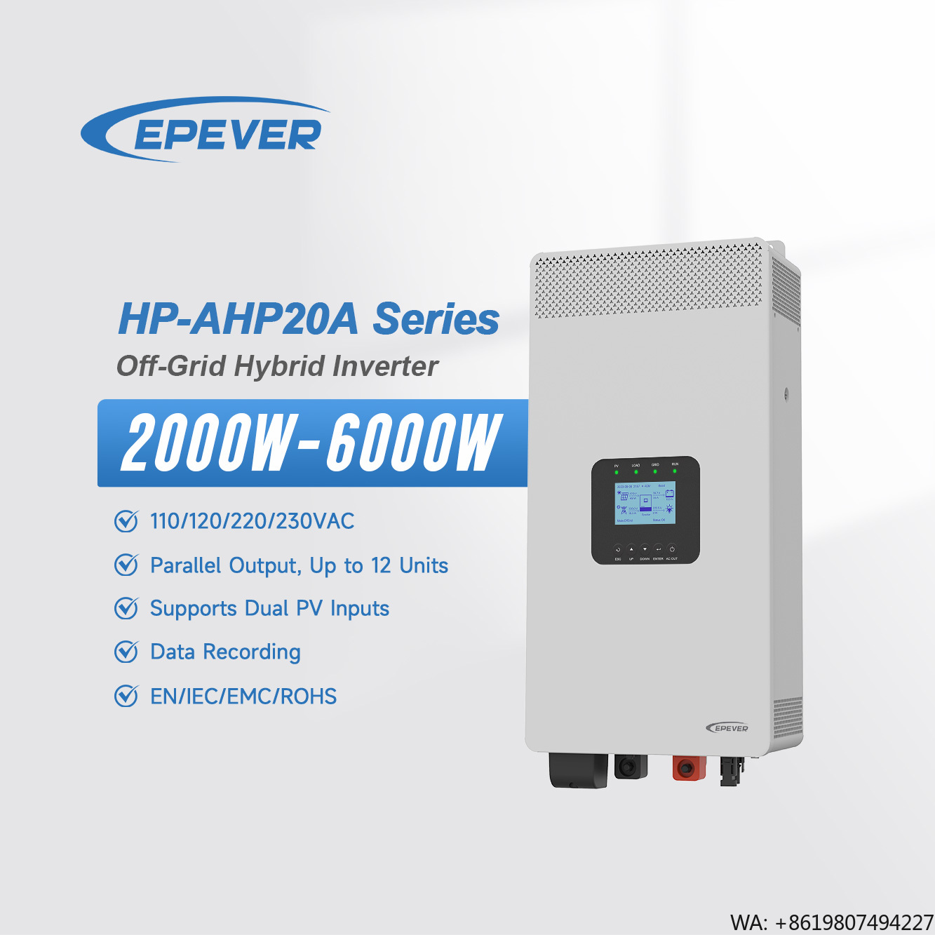 Inversor Epever DC 24V 48V par - Hybrid Solar Inverter 5.5Kw Mppt 48V avaliação e preço