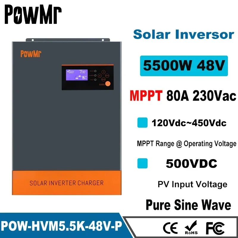 Inversor Solar Híbrido Trifási - Hybrid Solar Inverter 5.5Kw Mppt 48V avaliação e preço