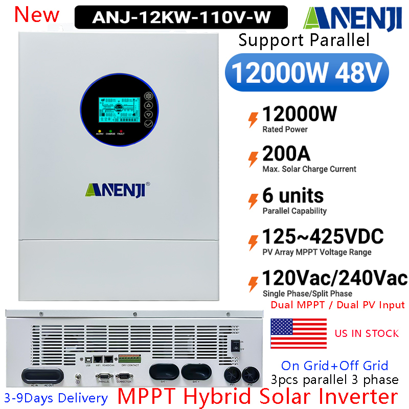 Inversor Solar Híbrido ANENJI  - Off Grid Solar Inverter 48V 6000W avaliação e preço