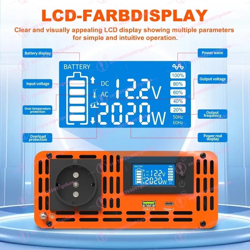 Pico 4000w 12v 24v 48v dc para - Power Inverter 12V 220V 4000W Continuous avaliação e preço