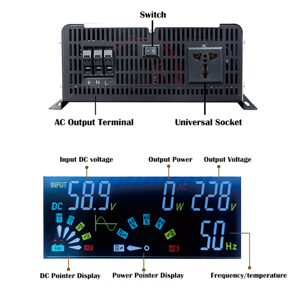 Inversor de onda senoidal pura - Pure Sine Wave Inverter 5000W 48V 220V avaliação e preço
