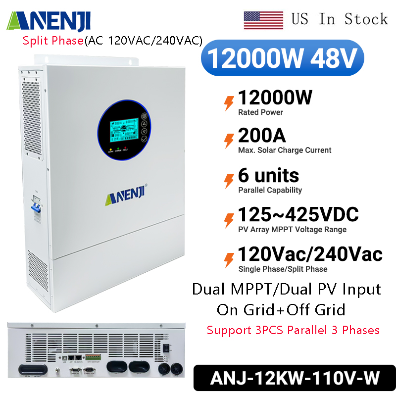 Inversor Solar Híbrido ANENJI  - Off Grid Solar Inverter 48V 6000W avaliação e preço