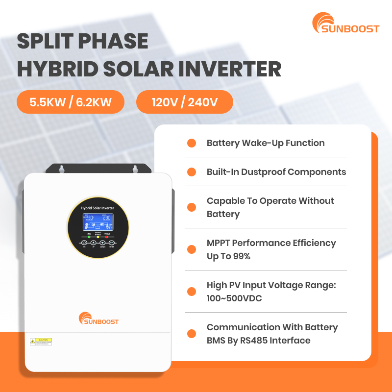 Sunboost 3Kw 4Kw 5000W 5.5Kw 6 - Hybrid Solar Inverter 5.5Kw Mppt 48V avaliação e preço