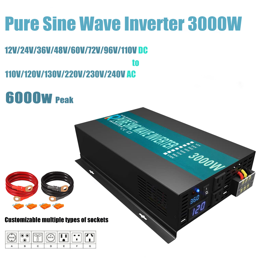 Inversor puro da onda de seno, - Inverter Pure Sine Wave 60Hz 120V 3000W avaliação e preço