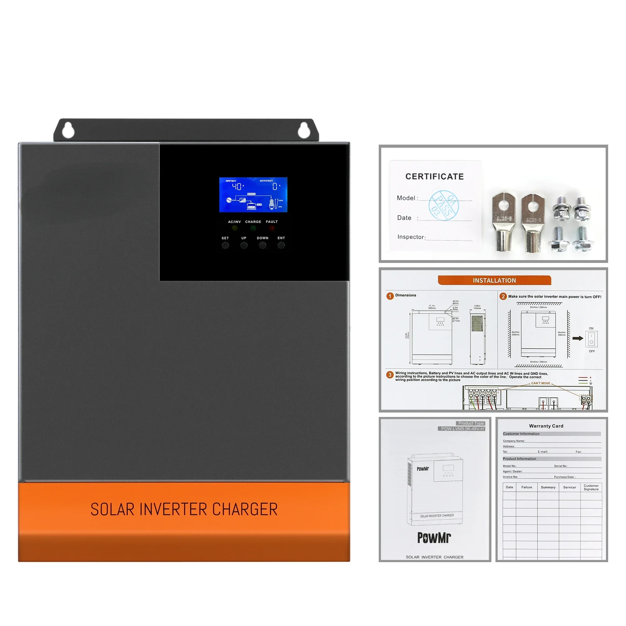 5.5kW MPPT 100A óptico 220V 48 - Hybrid Solar Inverter 5.5Kw Mppt 48V avaliação e preço