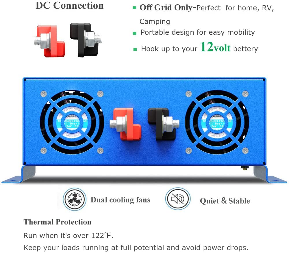Inversor de energia de onda se - Inverter Pure Sine Wave 60Hz 120V 3000W avaliação e preço