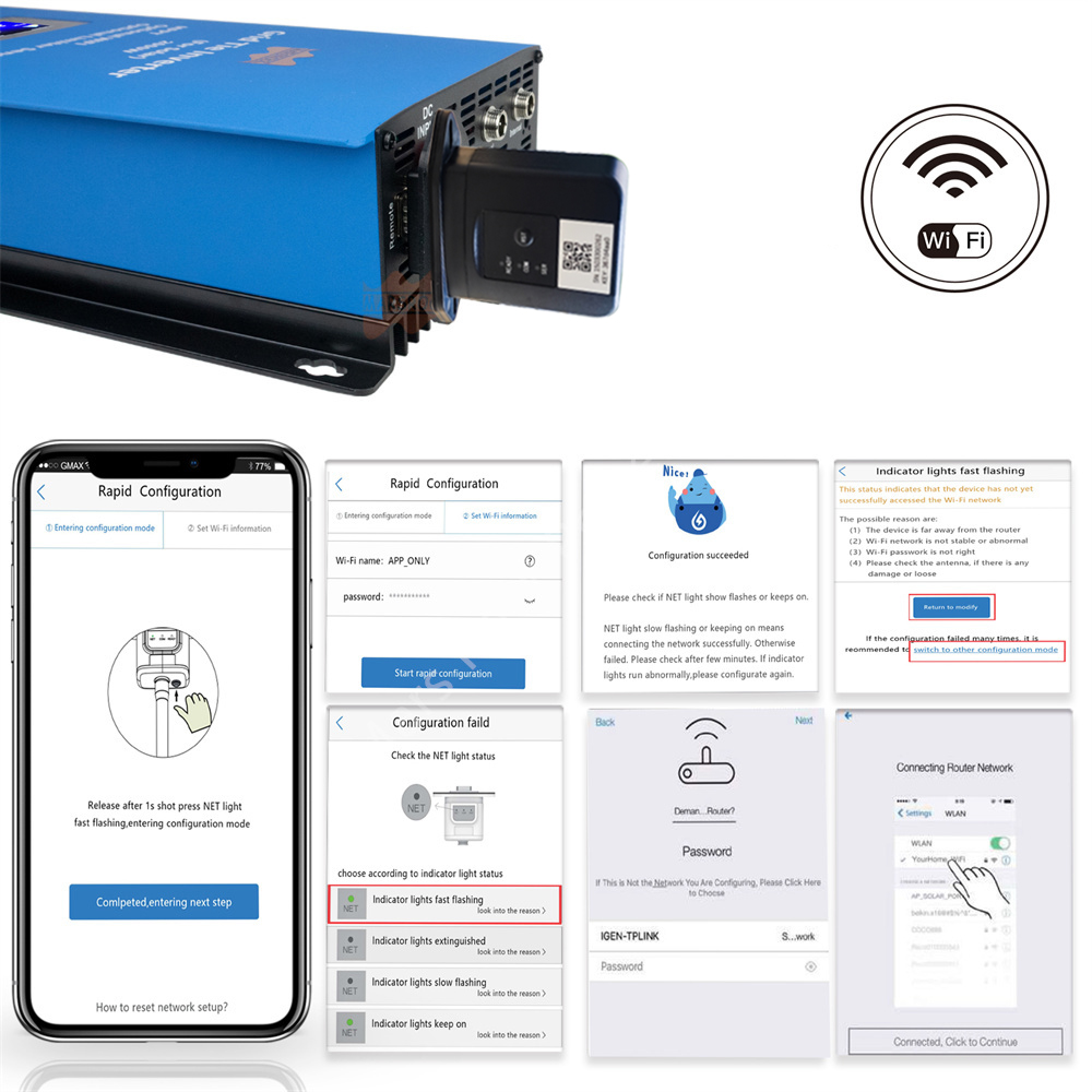 Inversor Grid Tie com Sensor L - Grid Tie Inverter Limiter 2000W avaliação e preço