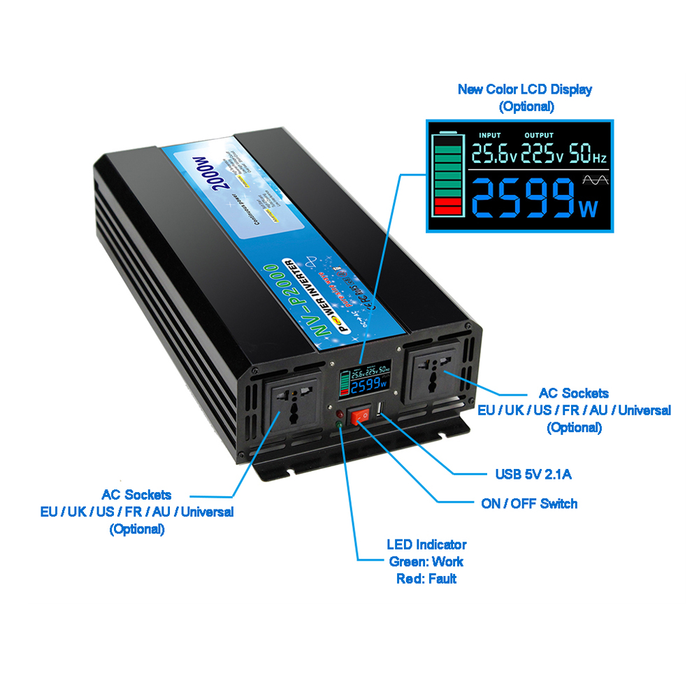 Inversor de Potência 5000W 5kW - Pure Sine Wave Inverter 5000W 48V 220V avaliação e preço