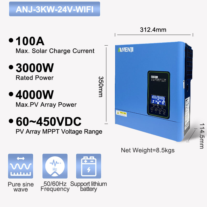 Inversor solar off-grid 24V 30 - Inverter Pure Sine Wave 60Hz 120V 3000W avaliação e preço