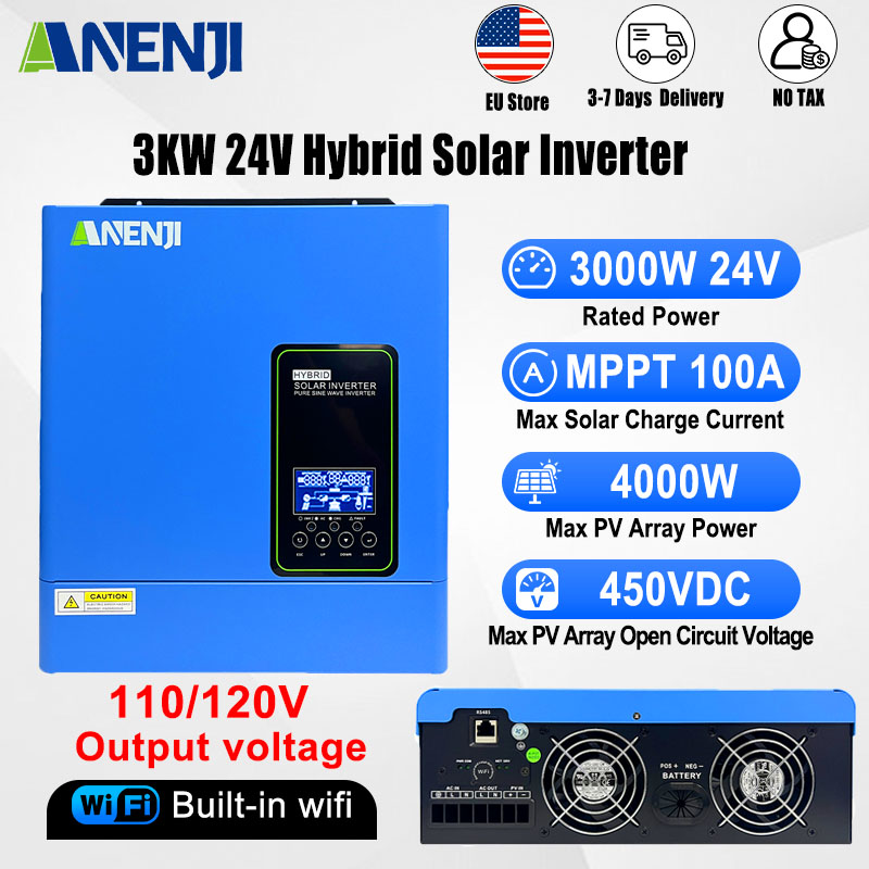 Inversor solar off-grid 24V 30 - Inverter Pure Sine Wave 60Hz 120V 3000W avaliação e preço