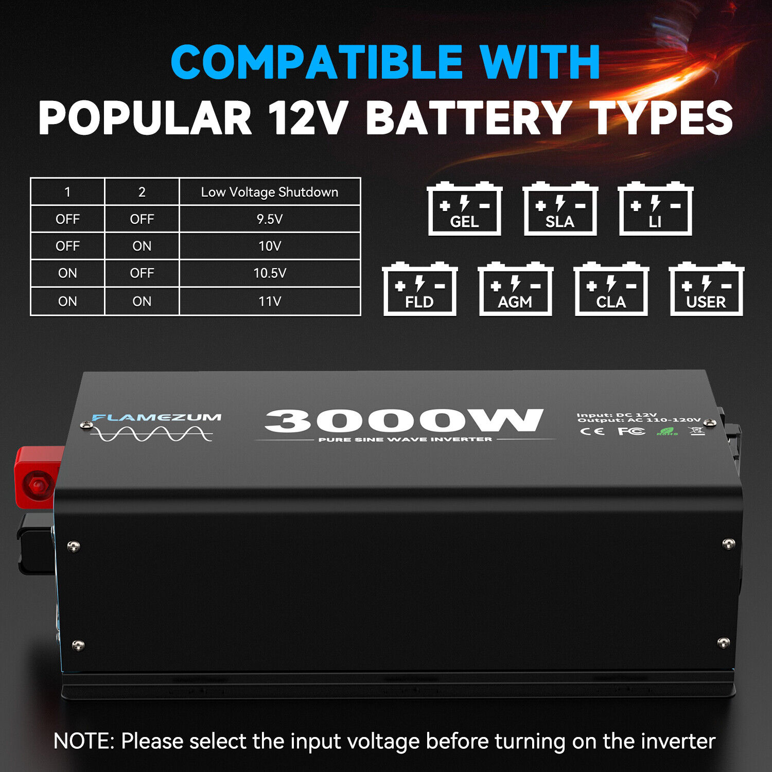 Inversor de Energia de Onda Se - Inverter Pure Sine Wave 60Hz 120V 3000W avaliação e preço